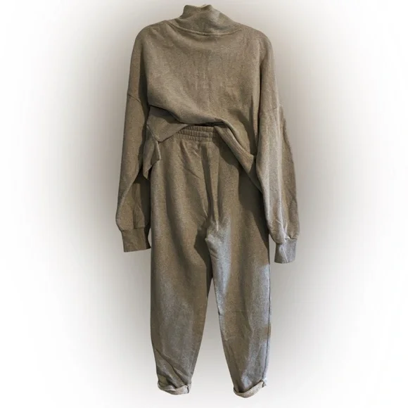 Sweaty Betty Nestle Up Sweat Set 1/4 Zip Pullover Taper Trouser Grey $228 - Picture 5 of 13